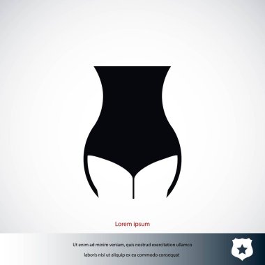 kadın bel simge vektör