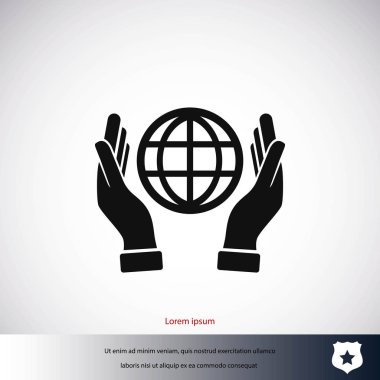 El ele tutuşan dünya - vektör simgesi