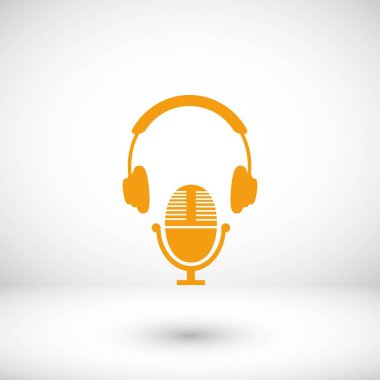  kulaklık ve mikrofon simgesi