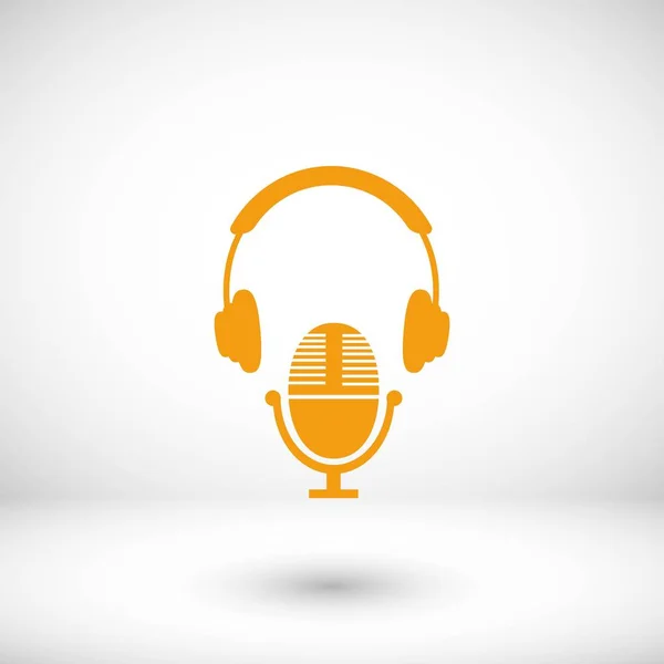 Kulaklık ve mikrofon simgesi — Stok Vektör