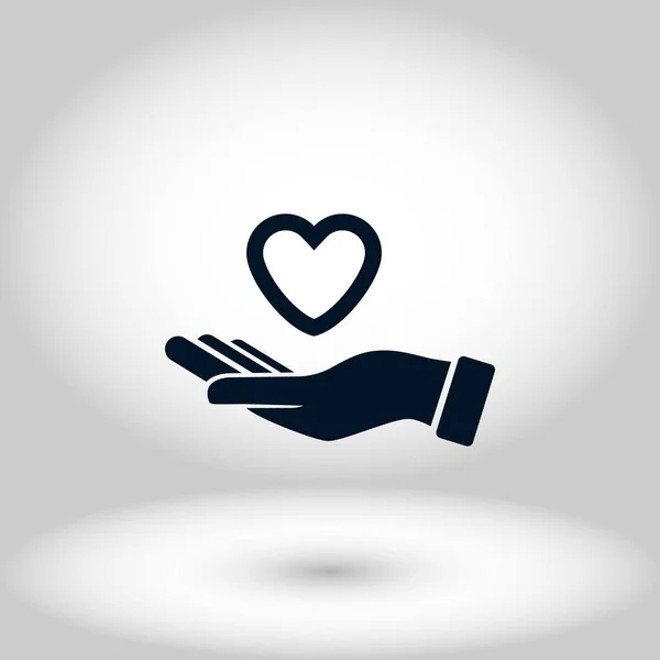 Mani dell'icona del cuore — Vettoriale Stock