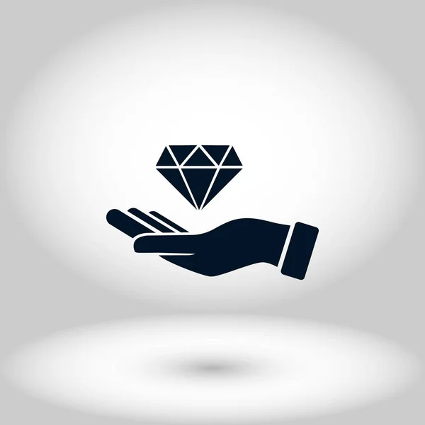 Icône main et diamant — Image vectorielle