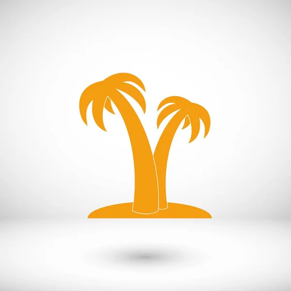 Palm tropik ağaç simgesiyle — Stok Vektör
