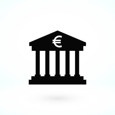Euro banka vektör simgesi