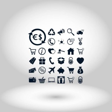 alışveriş simgeler vektör