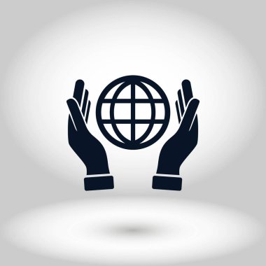 El ele tutuşan dünya - vektör simgesi