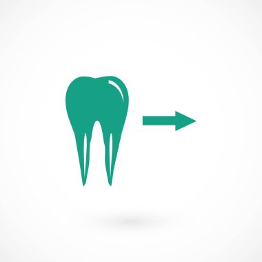 Diş yönü gösterir. simge. vektör