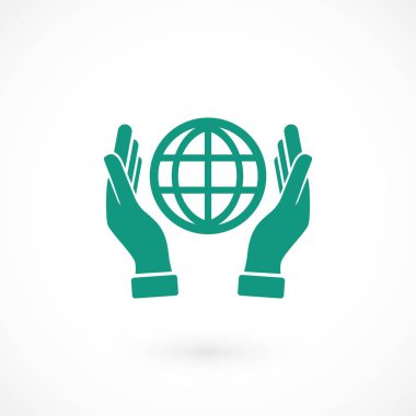 El ele tutuşan dünya - vektör simgesi