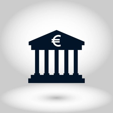 Euro banka vektör simgesi