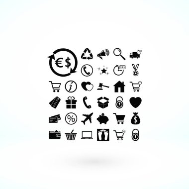 alışveriş simgeler vektör