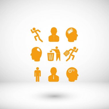 siyah çalışma işadamı simgesi