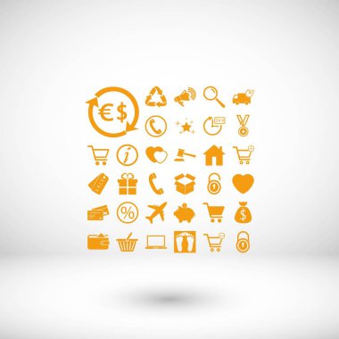 alışveriş simgeler vektör