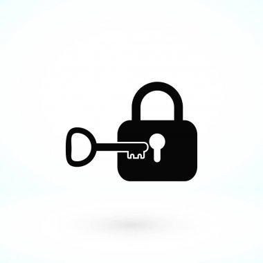 Kilit ve anahtar vektör simgesi