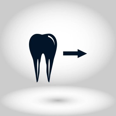 Diş yönü gösterir. simge. vektör