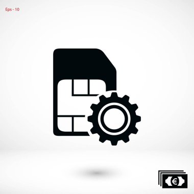 SIM kartı ayarı basit simgesi 