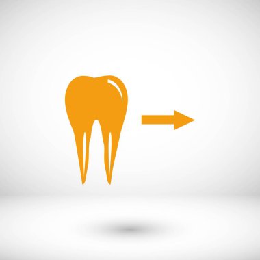 Diş yönü gösterir. simge. vektör