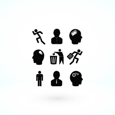 siyah çalışma işadamı simgesi