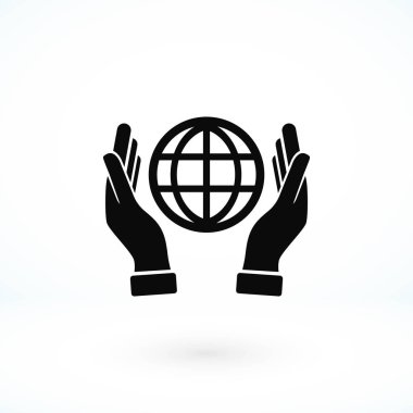 El ele tutuşan dünya - vektör simgesi