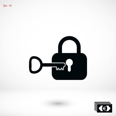 Kilit ve anahtar vektör simgesi