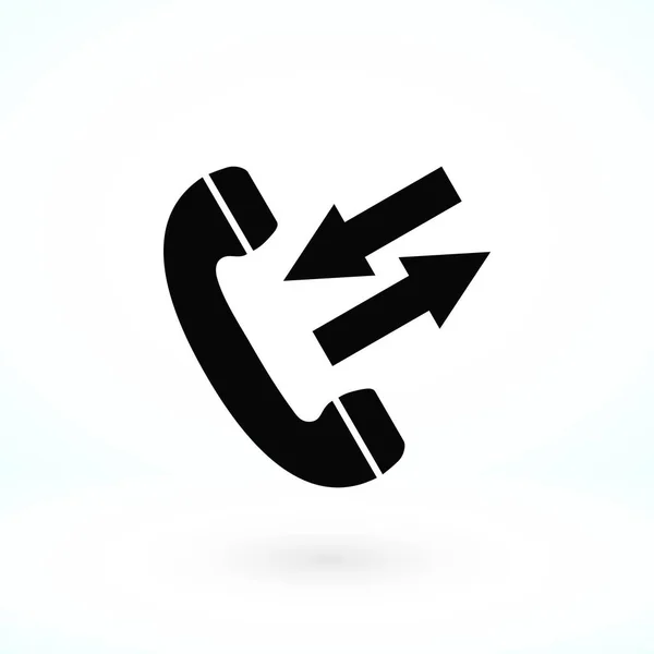Icône de téléphone noir — Image vectorielle