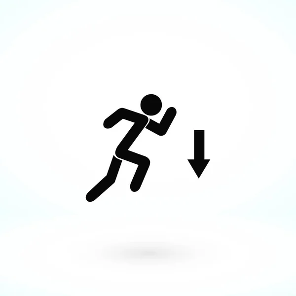 Figure man and direction arrow icon — стоковый вектор