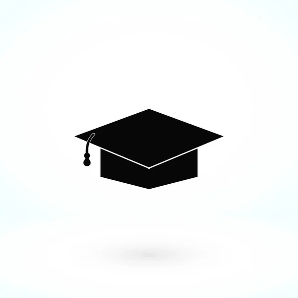 毕业帽黑色图标 — 图库矢量图片