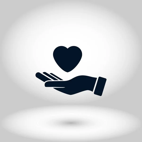 Handen van de hart-pictogram — Stockvector
