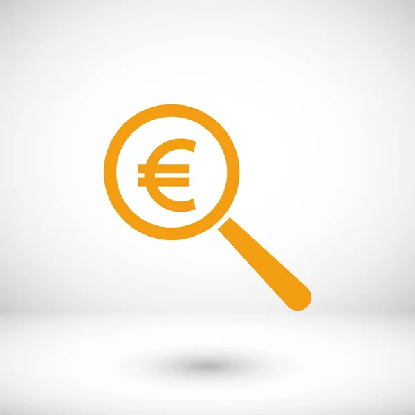 Pictogram zoeken euro geld — Stockvector