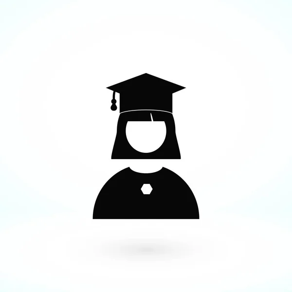 Graduate woman Icon — Stock Vector