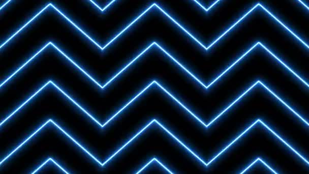 Vj 蓝色光事件音乐会舞蹈音乐录影带阶段方抽象 led 的霓虹灯隧道背景循环 — 图库视频影像
