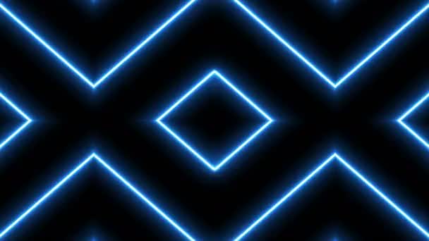 VJ голубой свет событие концерт танцевальной музыки видео-вечеринка абстрактные привел неоновый туннель фоновый цикл — стоковое видео
