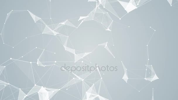 Plexus white abstract network technology business science background vj loop — Stock Video