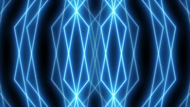 VJ luce blu evento concerto danza musica video palco partito astratto led neon tunnel sfondo loop — Video Stock