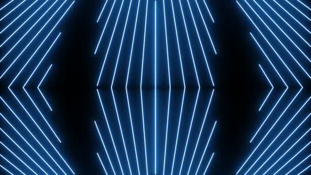 VJ luce blu evento concerto danza musica video palco partito astratto led neon tunnel sfondo loop — Video Stock