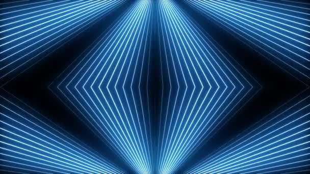 VJ luz azul evento concierto danza música vídeos etapa fiesta abstracto led neón túnel fondo lazo — Vídeo de stock