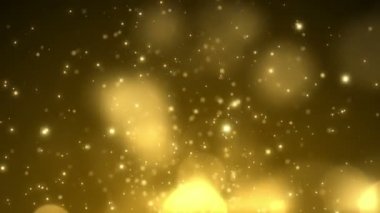 Parçacıklar altın bokeh sim ödülleri toz soyut arkaplan döngüsü