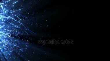 Parçacıklar bokeh toz soyut hareket ışık başlık sinematik arka plan döngü mavi