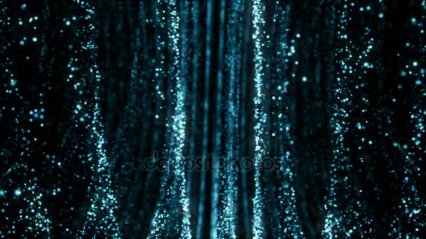 Частицы Голубой Боке Пыли Абстрактные Названия Светового Движения Кинематографическая Задняя — стоковое видео