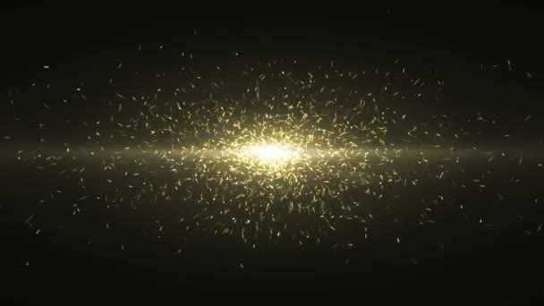 Particles Gold Bokeh Glitter Awards Dust Abstract Background Loop — Stock Video