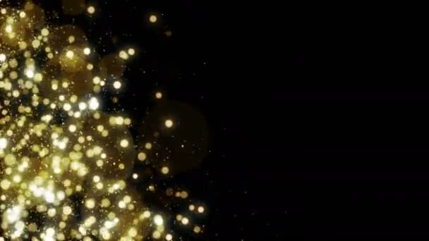 Deeltjes Goud Bokeh Glitter Awards Stof Abstracte Achtergrond Lus — Stockvideo