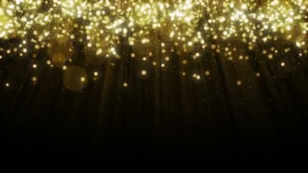 Particles Gold Bokeh Glitter Awards Dust Abstract Background Loop — Stock Video