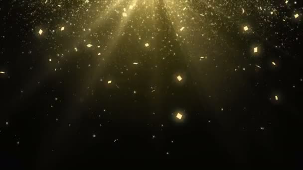 Particule Aur Sclipici Bokeh Premii Praf Buclă Abstractă Fundal — Videoclip de stoc