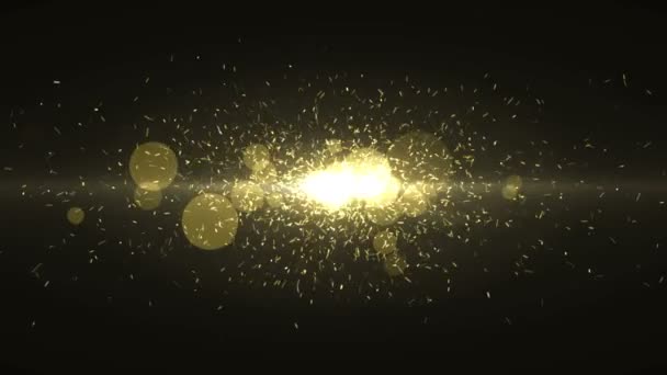 Particles Gold Bokeh Glitter Awards Dust Abstract Background Loop — Stock Video