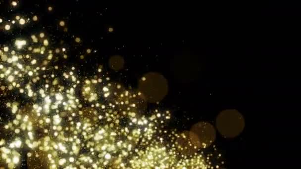 Deeltjes Goud Bokeh Glitter Awards Stof Abstracte Achtergrond Lus — Stockvideo