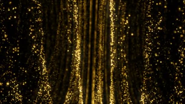 Deeltjes Goud Bokeh Glitter Awards Stof Abstracte Achtergrond Lus — Stockvideo