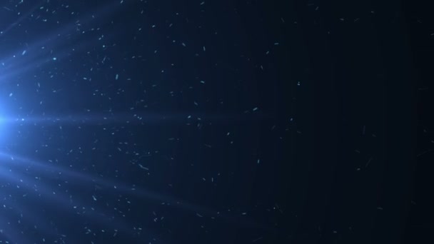 Particules bleu bokeh poussière abstrait lumière mouvement titres cinématique fond boucle 
