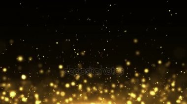 Parçacıklar altın bokeh sim ödülleri toz soyut arkaplan döngüsü