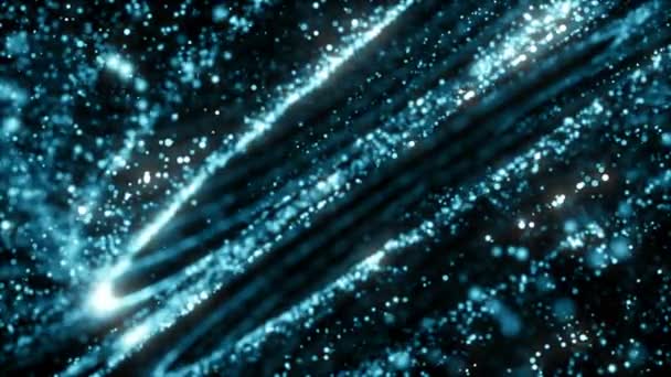 Partículas Azul Bokeh Polvo Abstracto Luz Movimiento Títulos Cinemático Fondo — Vídeos de Stock