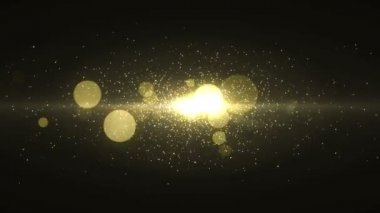 Parçacıklar altın bokeh sim ödülleri toz soyut arkaplan döngüsü