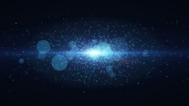 Parçacıklar bokeh toz soyut hareket ışık başlık sinematik arka plan döngü mavi